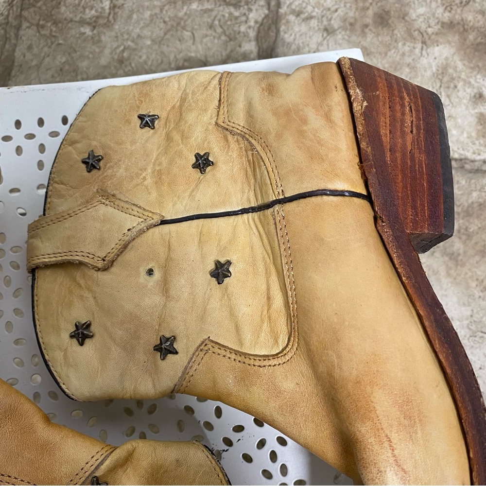 Bed Stu Women’s 7.5  Cowboy Bench Studded Star Ankle Boots Cobbler Leather - Picture 6 of 10